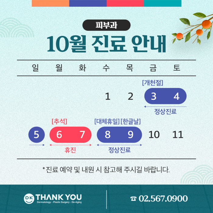 Thank You Plastic Surgery (Dermatology Consultation) October Clinic Schedule image 2