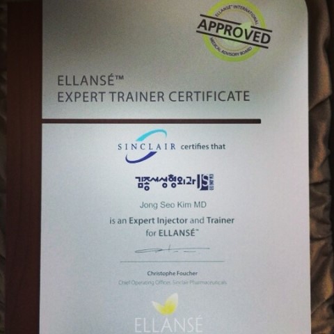 엘란쎄필러 국제교육의사로 임명되신 김종서원장님 ^^ Sinclare Ellanse filler international trainer doctor 관련 이미지 1