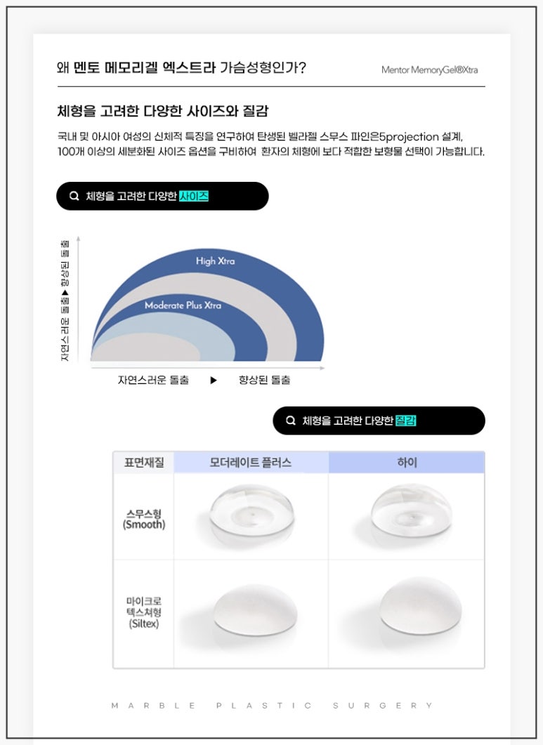 가슴수술비용 - 멘토 보형물 선택 전 꼭 알아야 할 포인트｜마블성형외과 관련 이미지 7