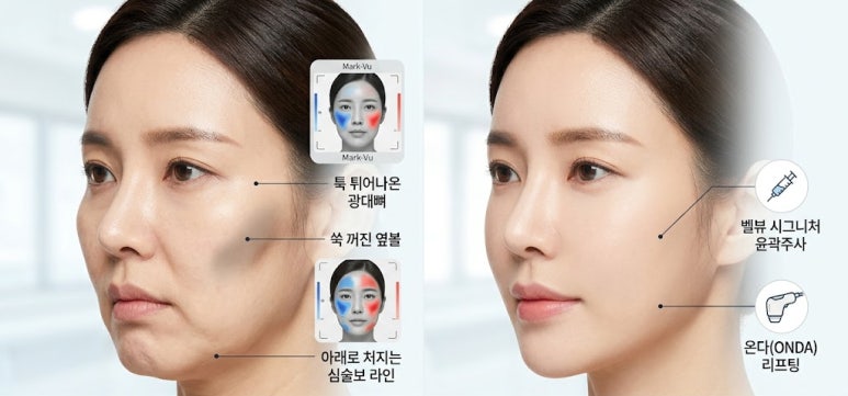 [닥터벨뷰 칼럼 75.] 비우고 채우기, 울퉁불퉁 얼굴형 매끄럽게 하는 시술 전후 체크리스트 관련 이미지 4