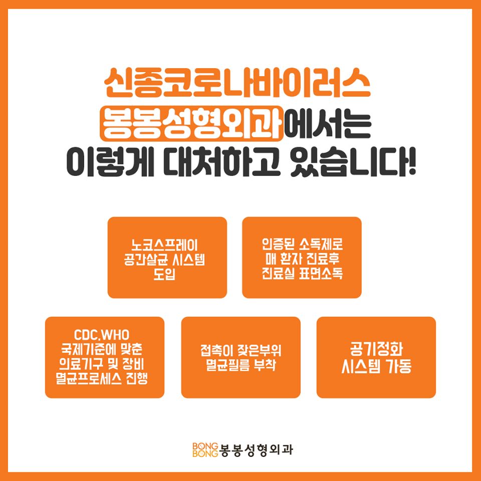 코로나19에 대처하는 봉봉성형외과의 자세, 안심방역시스템은? 관련 이미지 2