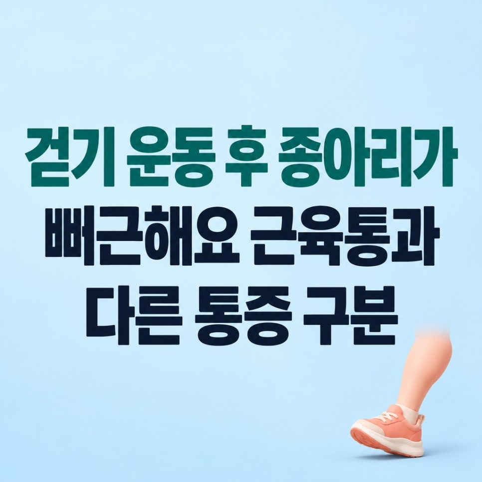 걷기 운동 후 종아리가 뻐근해요 근육통과 다른 통증 구분 관련 이미지 1