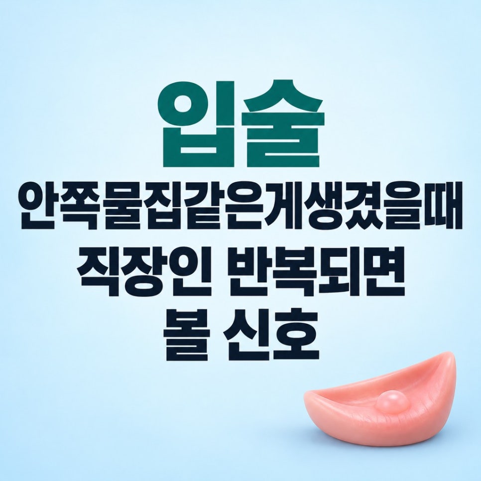 입술안쪽물집같은게생겼을때 직장인 반복되면 볼 신호 관련 이미지 1