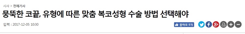 뭉뚝한 코끝, 유형에 따른 맞춤 복코성형 수술 방법 선택해야 관련 이미지 3