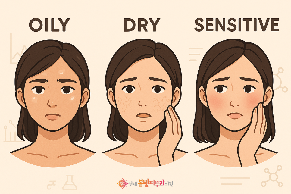🧪 지성 vs. 건성 vs. 민감성 피부, 자가진단 방법 관련 이미지 1