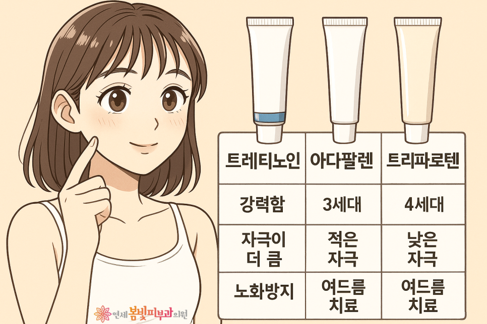 🔍 레티노이드 연고, 뭐가 제일 나을까? 트리파로텐 vs 아다팔렌 vs 트레티노인 비교 정리! 관련 이미지 1