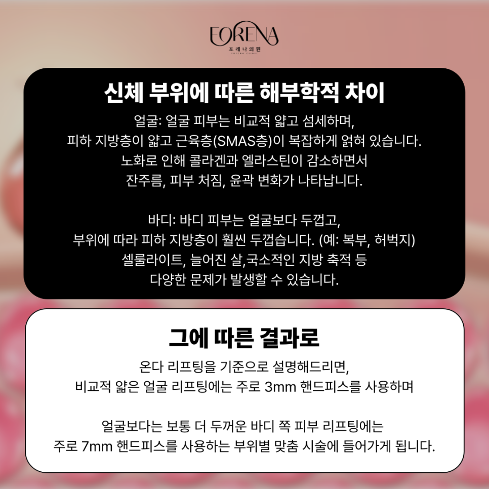 똑같은 기계로 리프팅하는데 바디랑 페이스 리프팅은 왜 나뉘는 건가요?🤔 관련 이미지 4