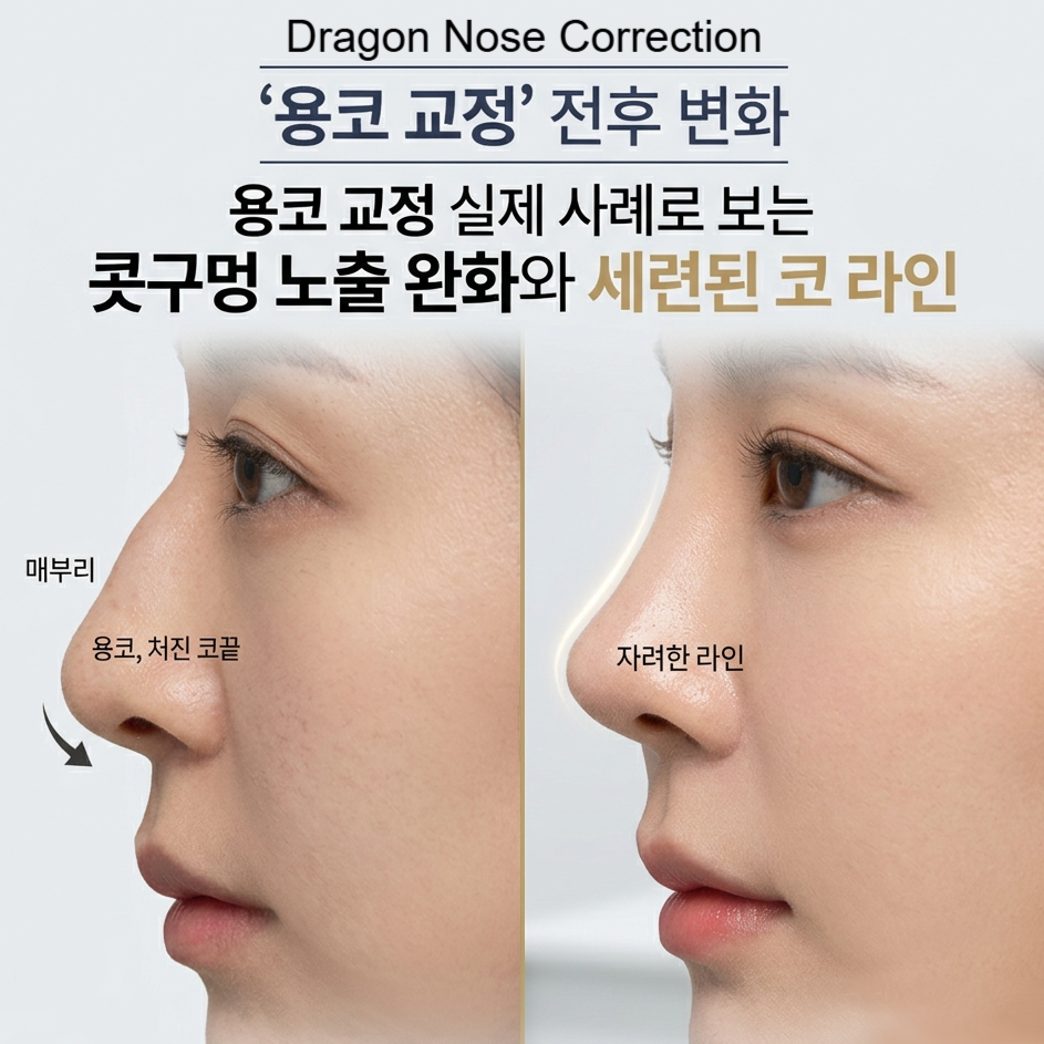 용코 교정 실제 사례로 보는 콧구멍 노출 완화와 세련된 코 라인 관련 이미지 1