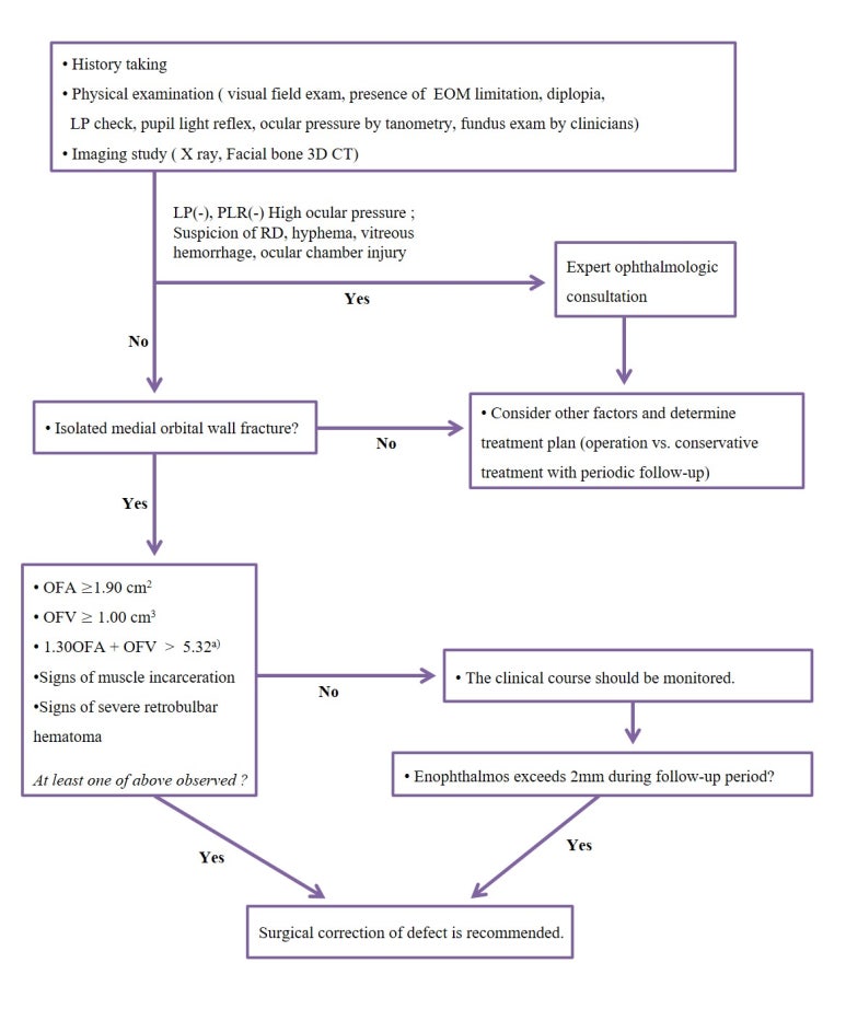 JPRAS-Prediction of late enophthalmos using quantitative measures in isolated med. orbital wall Fx. 관련 이미지 12