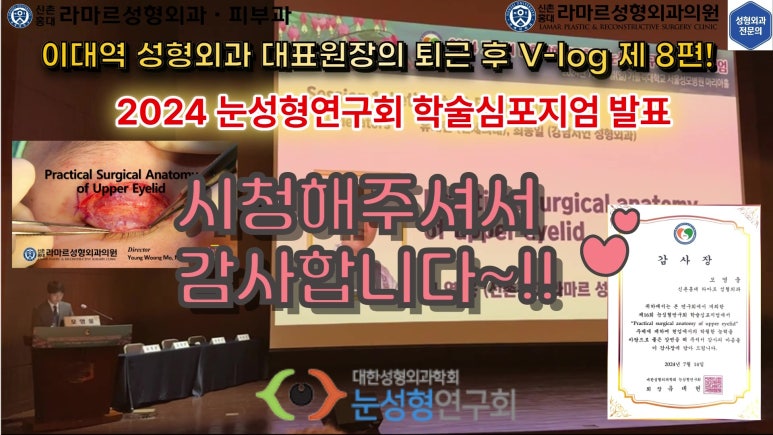 이대역 성형외과 개원의 퇴근 후 V-log 제 8편 : 눈성형연구회 학술심포지엄 발표 (눈성형연구회 학술위원) 관련 이미지 66