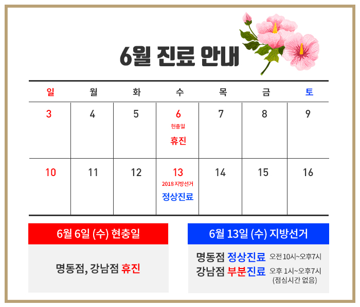 (6월진료일정) 현충일 및 공휴일진료 라임나무치과 일정안내 관련 이미지 1