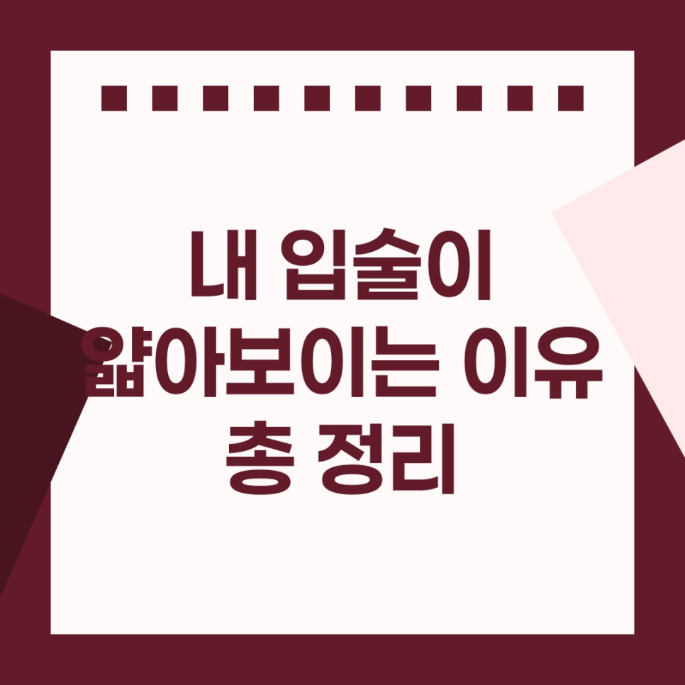 삼성동 피부과, 입술이 얇아 보이는 이유 총 정리! 관련 이미지 2