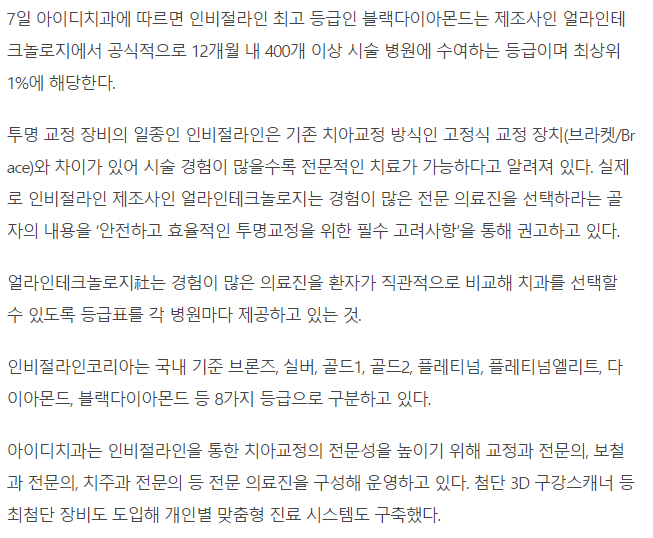 아이디치과, 인비절라인 등급 블랙다이아몬드 조기 달성 & 2년 연속 달성! (feat.전국 1위) 관련 이미지 5