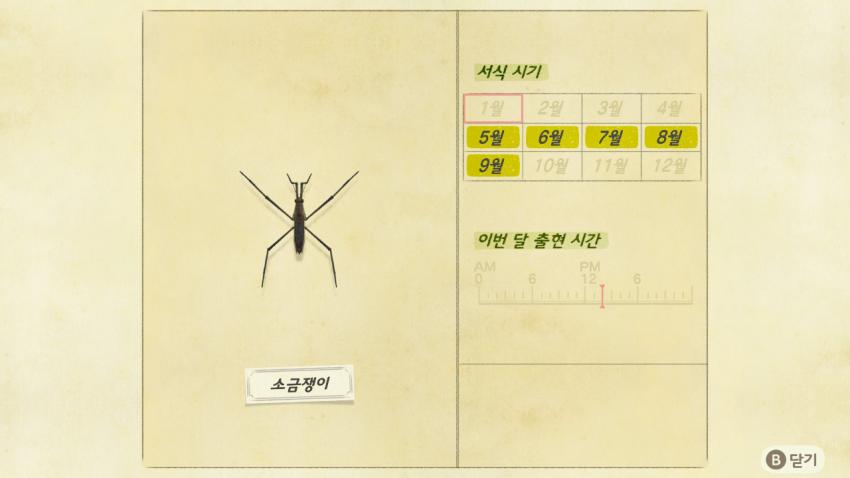 '모여봐요 동물의 숲' 곤충도감 정리 및 공략(2) 관련 이미지 14