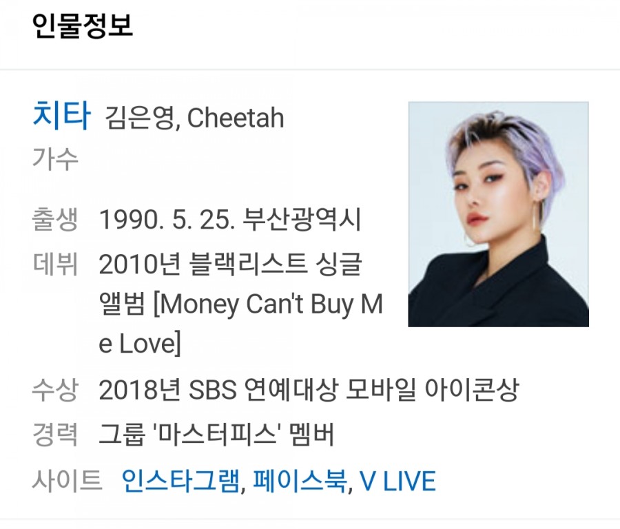 가수 치타, 관련 이미지 1