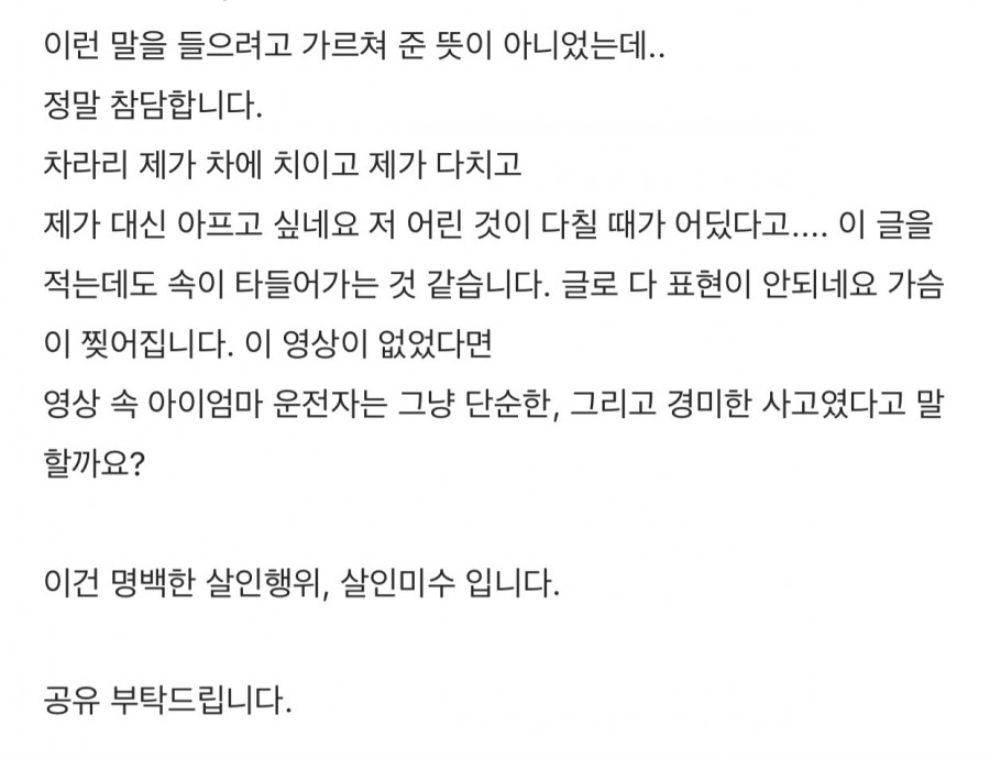 경주 스쿨존 사고.. 피해자 누나가 쓴 글(영상) 관련 이미지 5