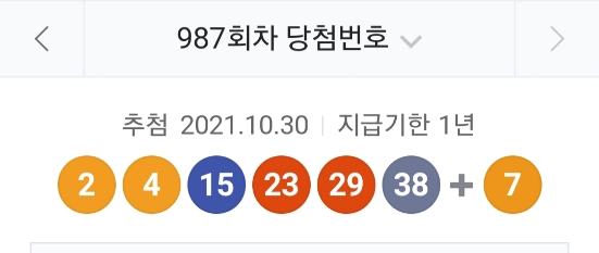 987회 로또 당첨번호조회, 1등 금액은 당첨 명당은 어디? 관련 이미지 1