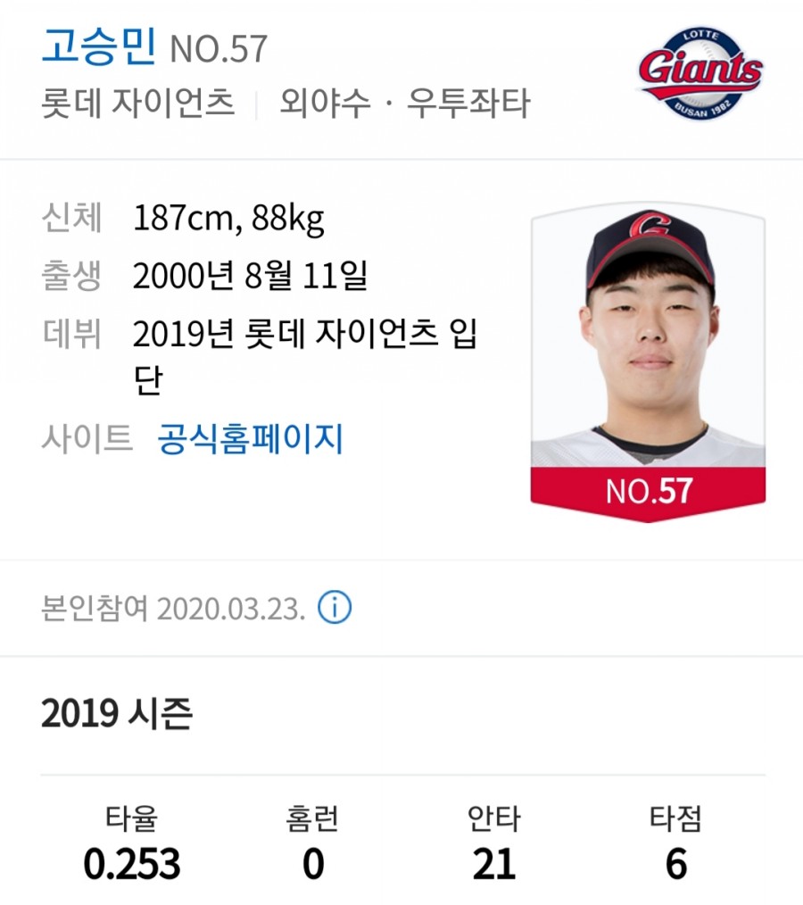 야구선수 고승민, 관련 이미지 1