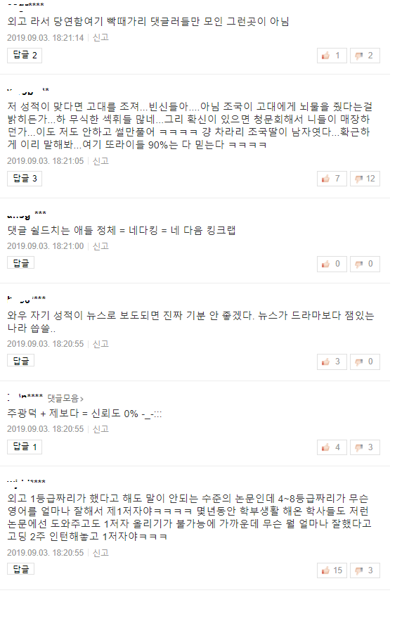 논문 제1저자 조국 딸 조민 성적공개, 고교 성적 8등급 충격... 각 사이트 반응 관련 이미지 3