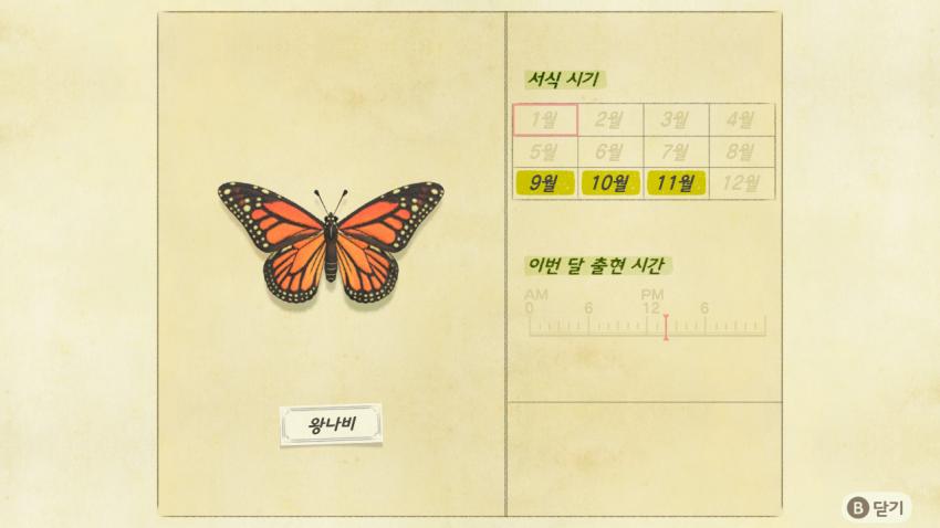 '모여봐요 동물의 숲' 곤충도감 정리 및 공략(1) 관련 이미지 9