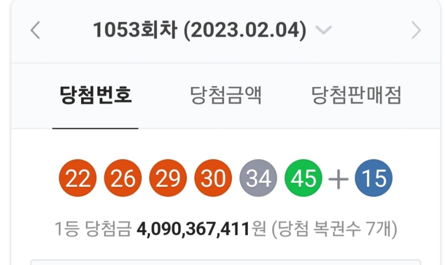 제 1053회차 로또 당첨번호 조회, 1등 금액 당첨 명당은 어디? 관련 이미지 1