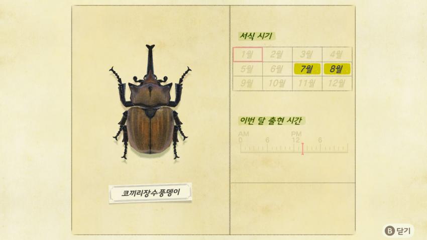 '모여봐요 동물의 숲' 곤충도감 정리 및 공략(完) 관련 이미지 15