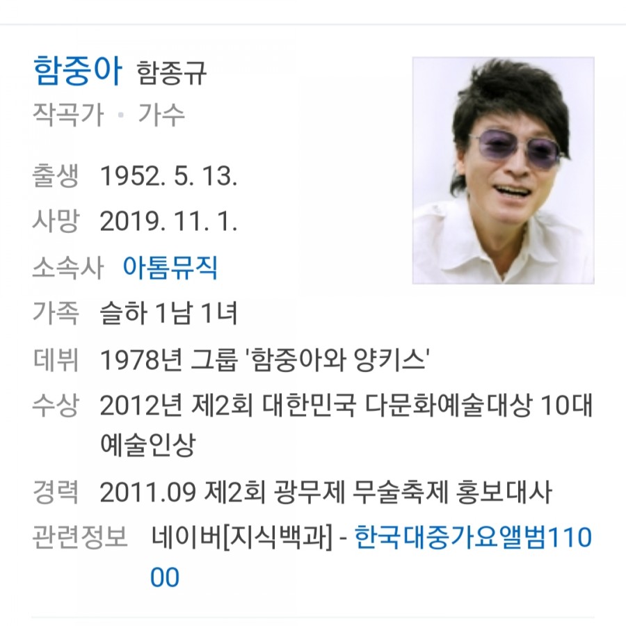 인기가수 함중아 간암 투병중 별세, 풍문으로 들었소 내게도 사랑이 히트곡 다수 관련 이미지 1