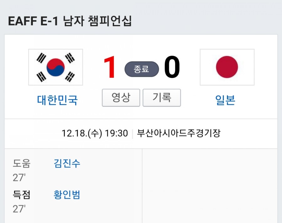 한일전, 대한민국 동아시아 월드컵 우승! 관련 이미지 4