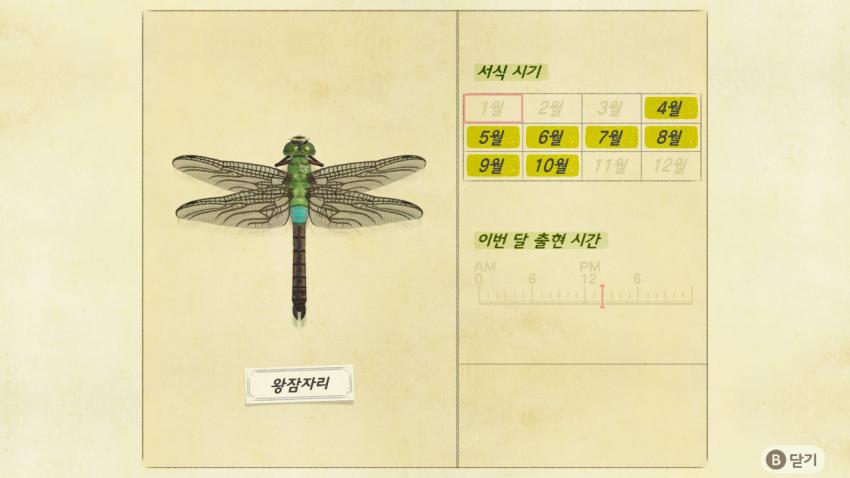 '모여봐요 동물의 숲' 곤충도감 정리 및 공략(2) 관련 이미지 9