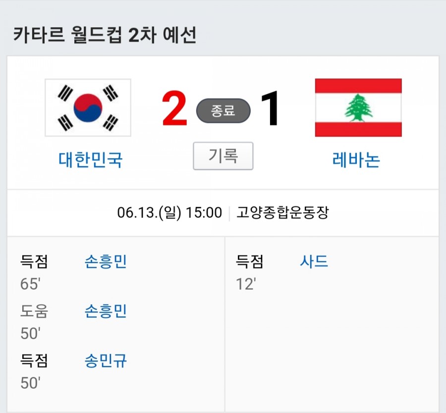 카타르 월드컵, 대한민국 vs 레바논 하이라이트 모음(영상) 관련 이미지 1