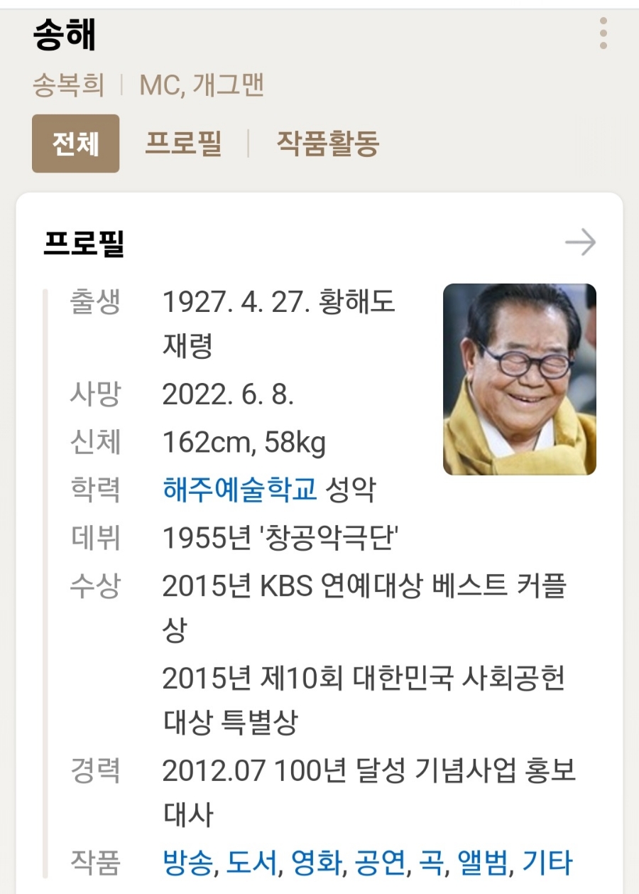 송해 별세, 향년 95세.. 관련 이미지 1