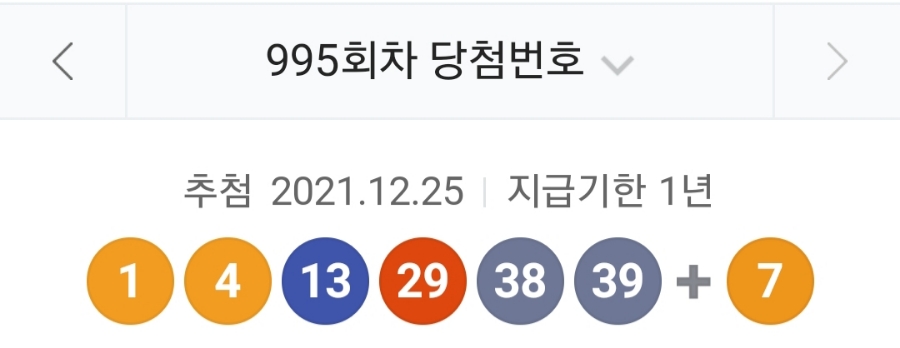 제 995회차 로또 당첨번호 조회, 1등 금액 당첨 명당은? 관련 이미지 1