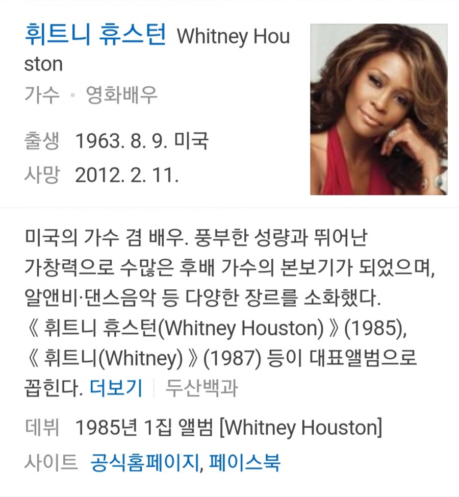 휘트니 휴스턴 사망, 과연 그 이유는? 관련 이미지 1