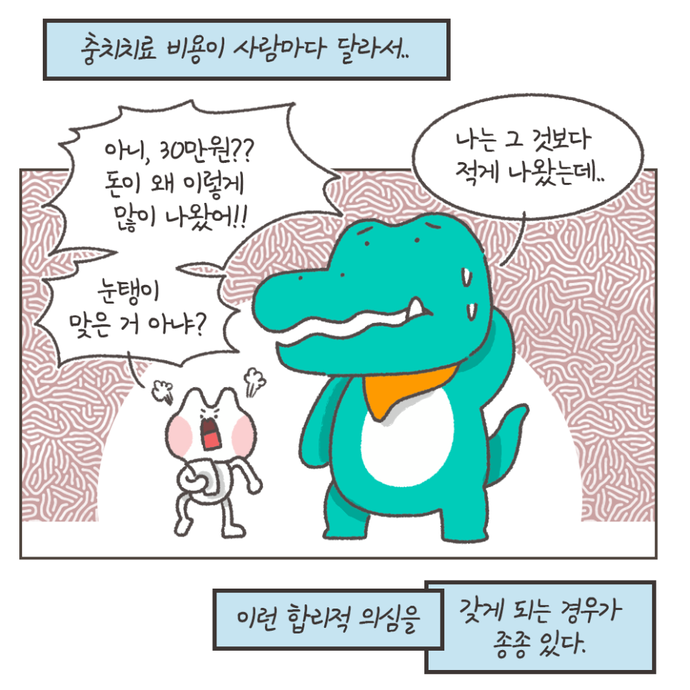 냐폴레옹 치과툰) 사람마다 다른 충치치료 비용 관련 이미지 4