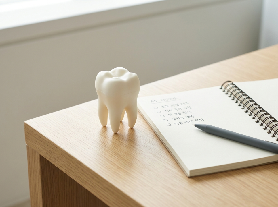 학동 치과 치료 후 자주 묻는 질문 — 신경치료·임플란트 직후 통증 범위와 주의사항 체크리스트 관련 이미지 2