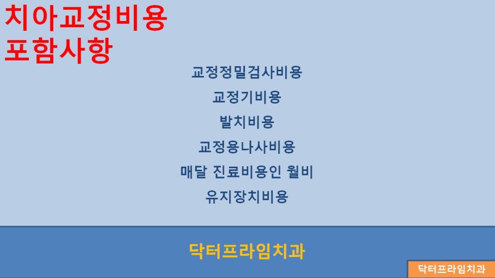 [치아교정비용] 돌출입/덧니등 교정비용에 포함된 항목과 납부방식 관련 이미지 2